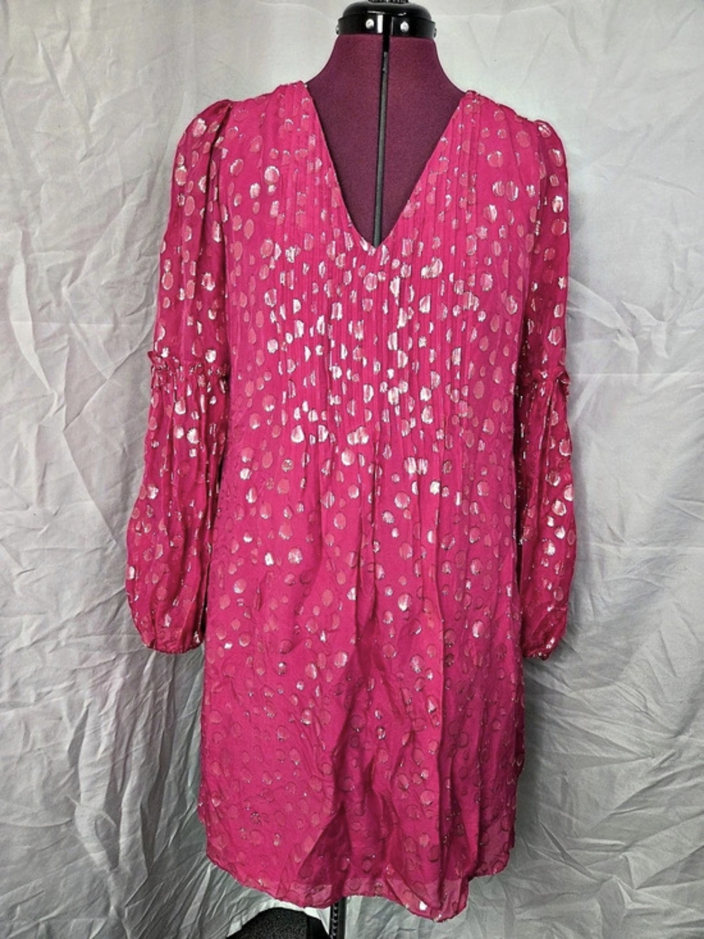 Lilly Pulitzer Cleme Silk Dress Mini Pink & Gold Size 10